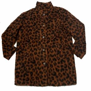 Marine Layer Stephanie Coccoon Print Fluffy Cozy Coat Women's